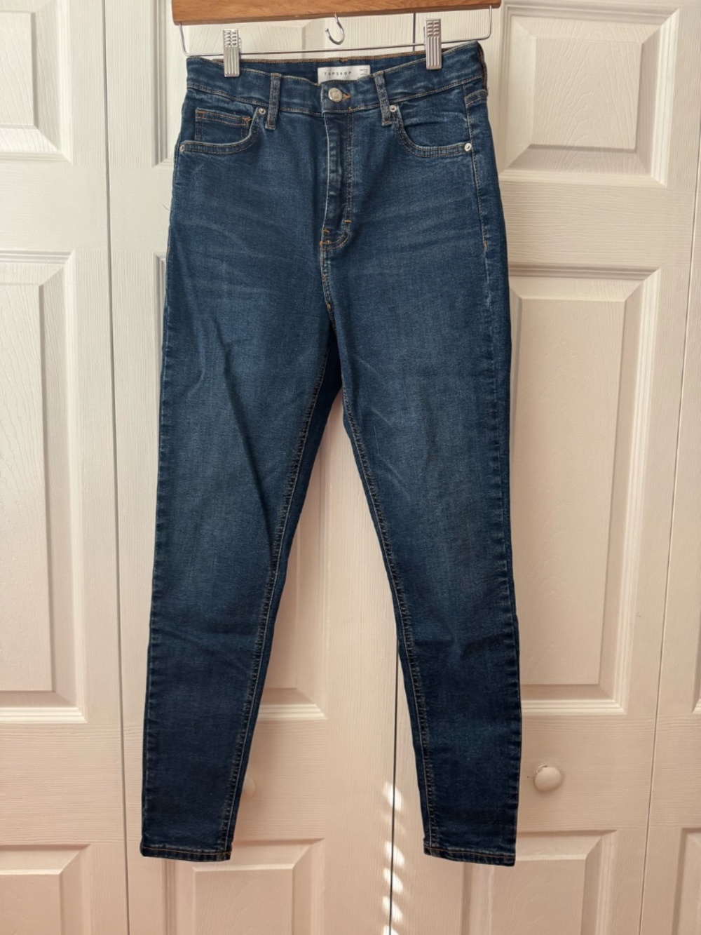 TOPSHOP Jamie High-Waisted Skinny Jeans Blue W30 L32